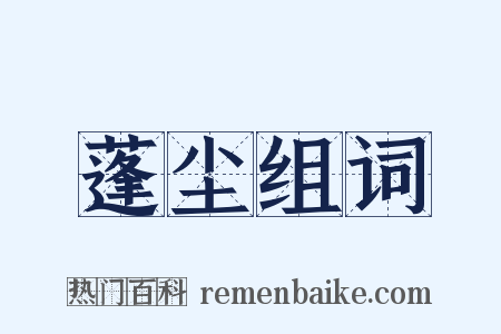蓬尘组词是什么意思的图片